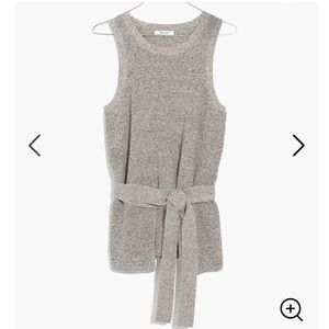Madewell Gray Tie-Wrap Sleeveless Knit Sweater Tank Top
Size M